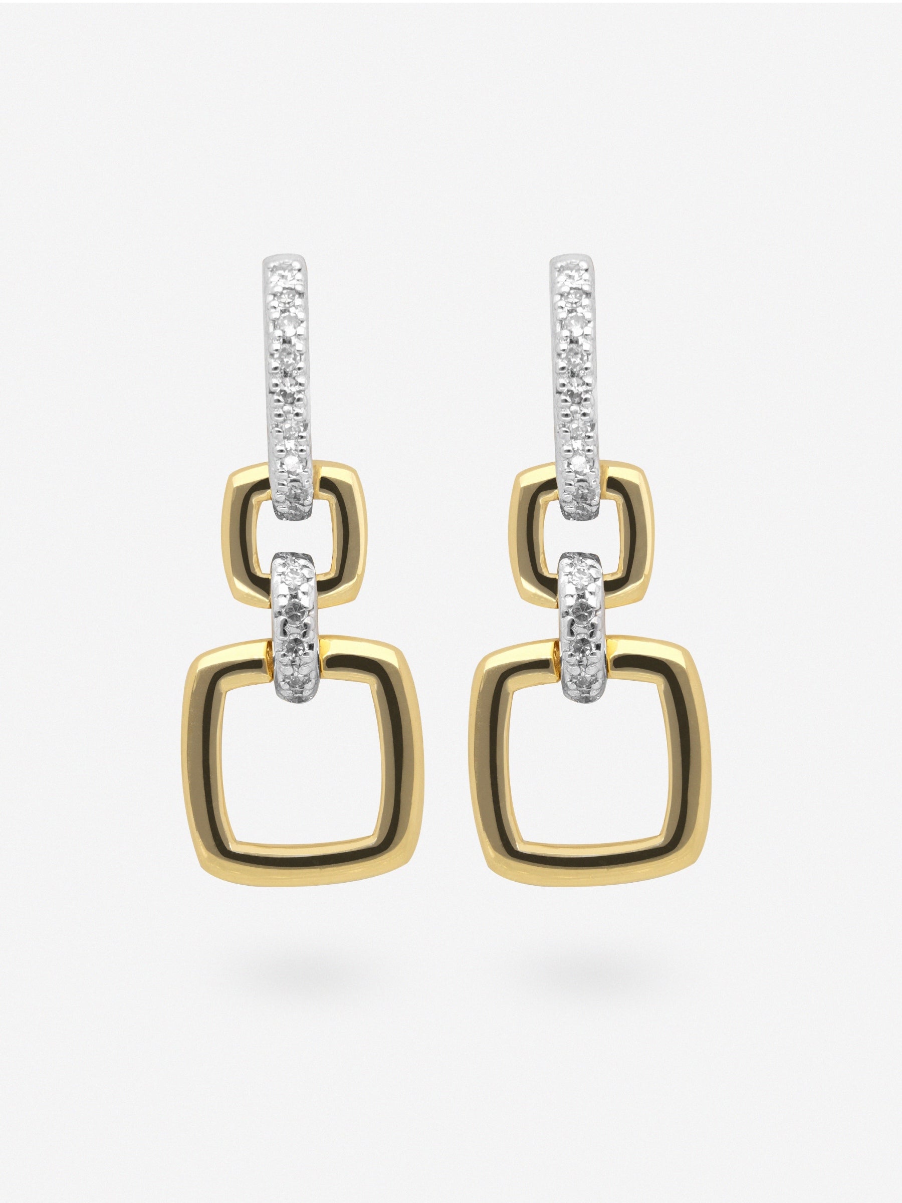 Champagne square earrings