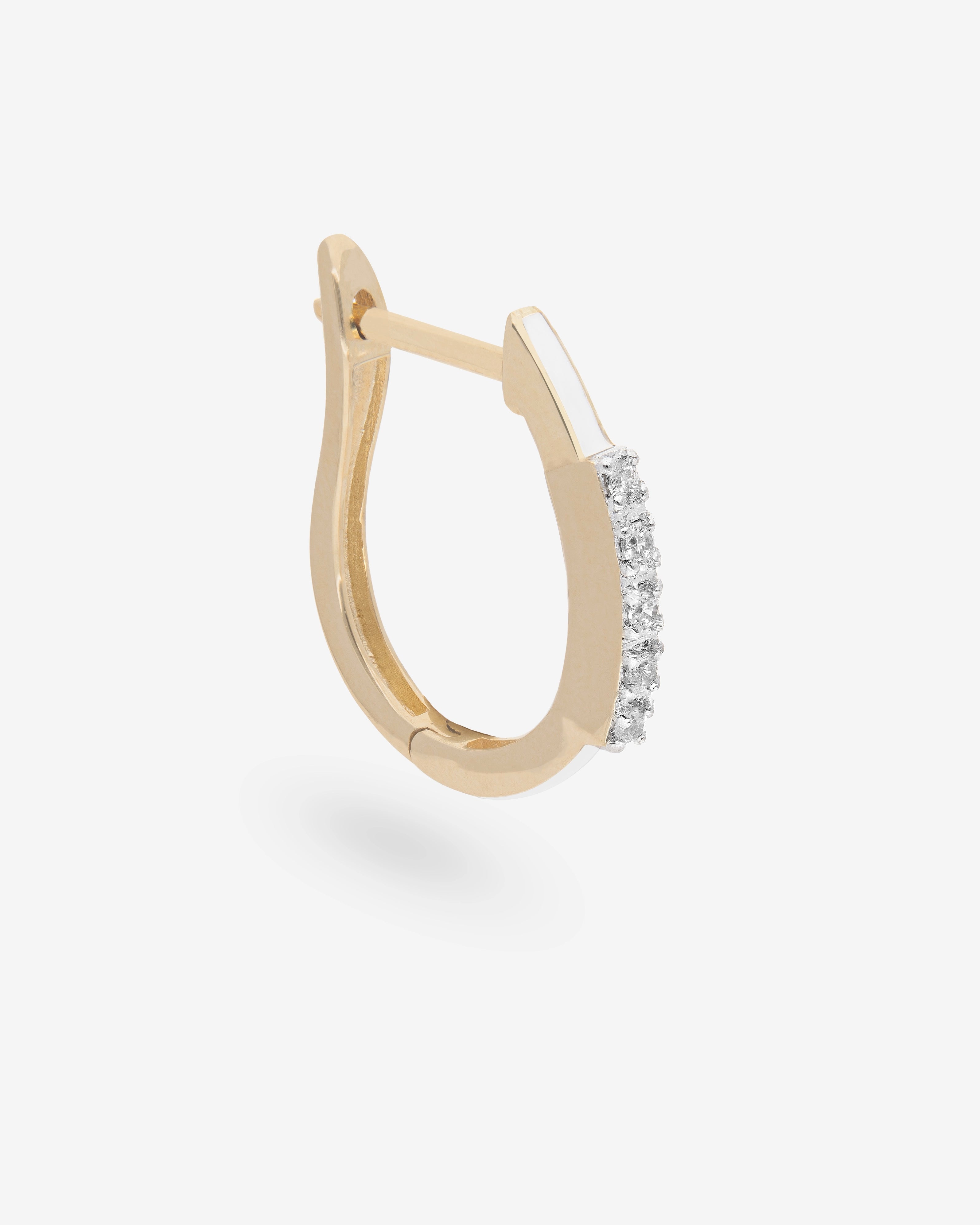 Aretes de Esmalte Blanco y Topacio Blanco