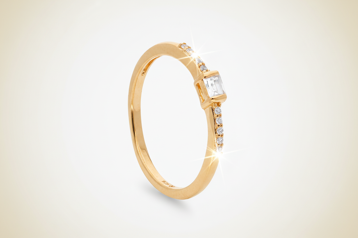 Simple Square Silver Ring