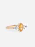 Anillo ovalado de citrino chapado en oro