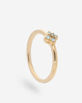 Anillo Trébol de Topacio Azul en Plata chapada en oro