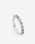 Anillo de plata con piedras semipreciosas multicolores