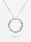 Colgante de plata con aro de diamantes