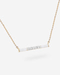 Collar de Barra con Esmalte Blanco y Topacio Blanco | STORIA Jewels