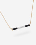 Collar de Barra con Esmalte Negro y Topacio Blanco | STORIA Jewels