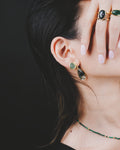 Pendientes de gota de plata 925 chapada en oro y ágata mugosa | STORIA Jewels