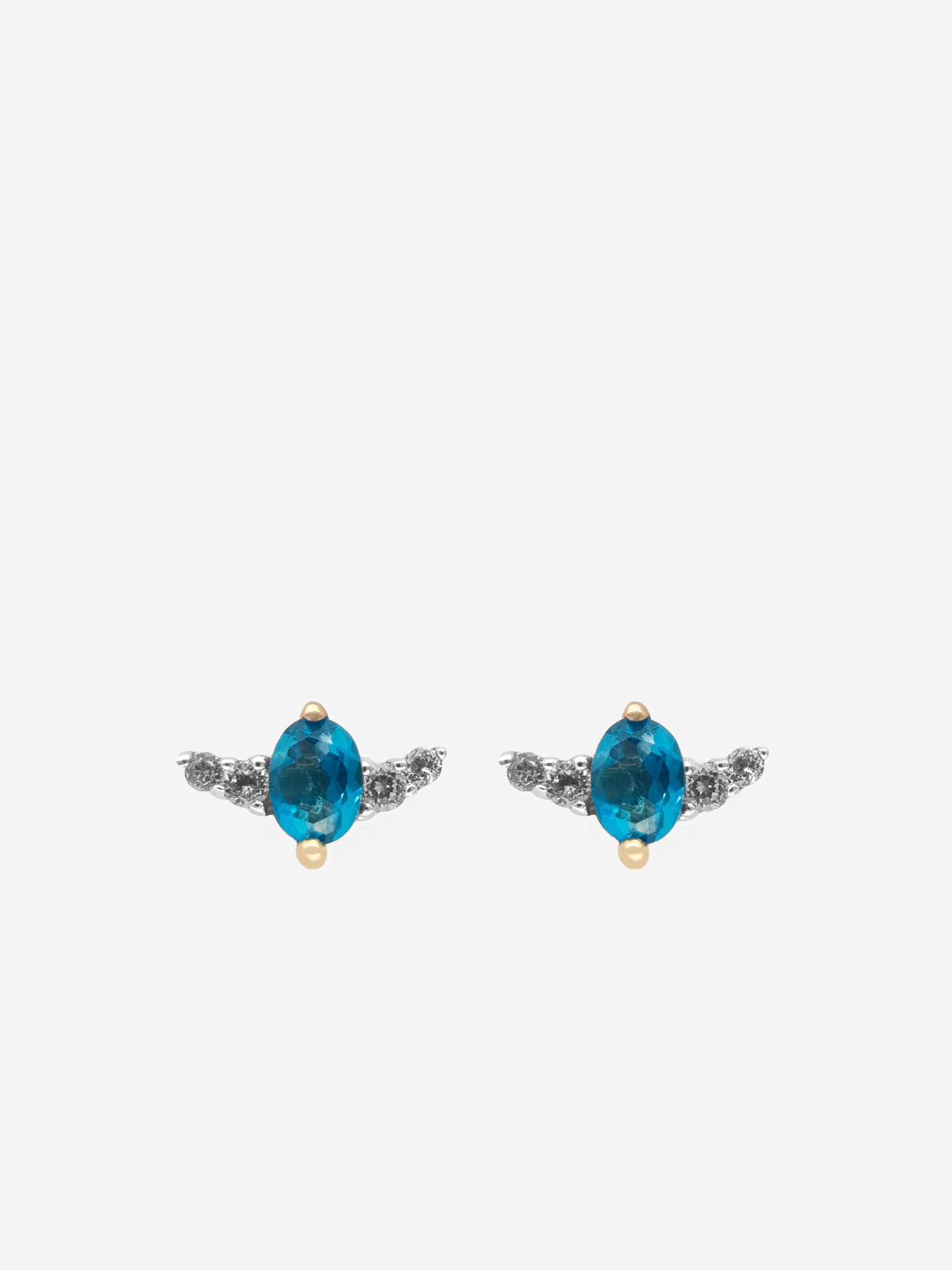 London Blue Topaz Button Earrings