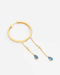 Pendientes de aro de Candelabro con Topacio Azul y Blanco en Plata 925 chapada en Oro | STORIA Jewels