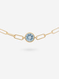 Pulsera con Topacio Azul Sky y cadena oversized en Plata 925 chapada en oro | STORIA Jewels