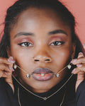 Collar de Corazón con Esmalte Negro y Topacio Blanco | STORIA Jewels